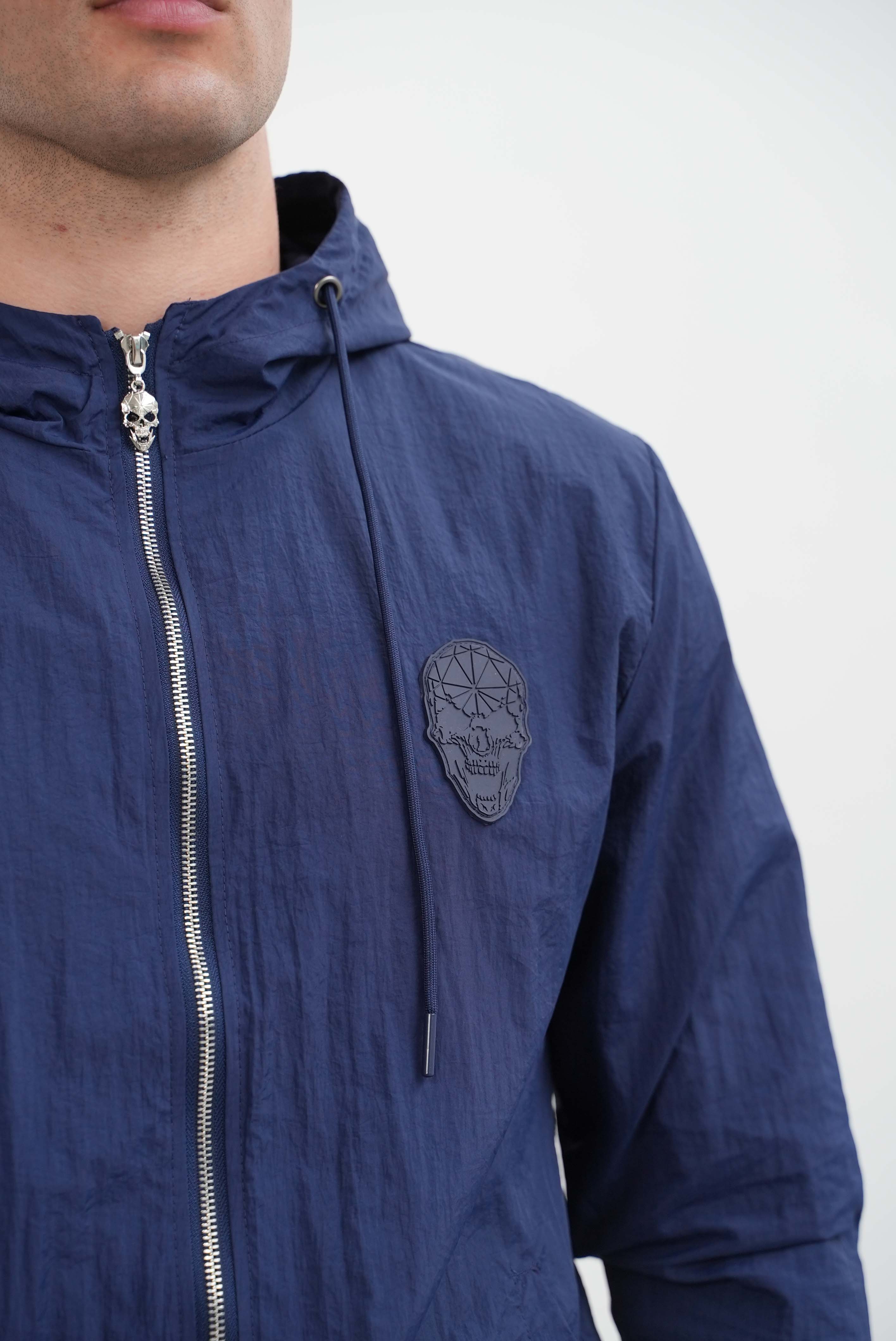 Men's Amico Skull Badge Windbreaker Navy