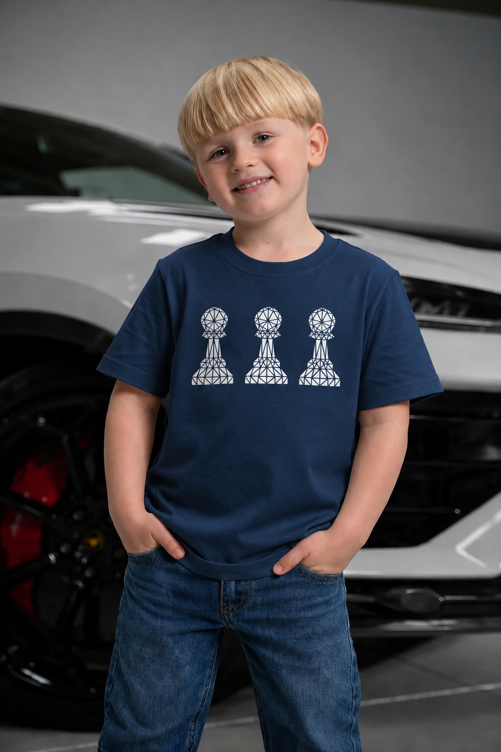 Amico Jr Navy Tri Pawn Tee