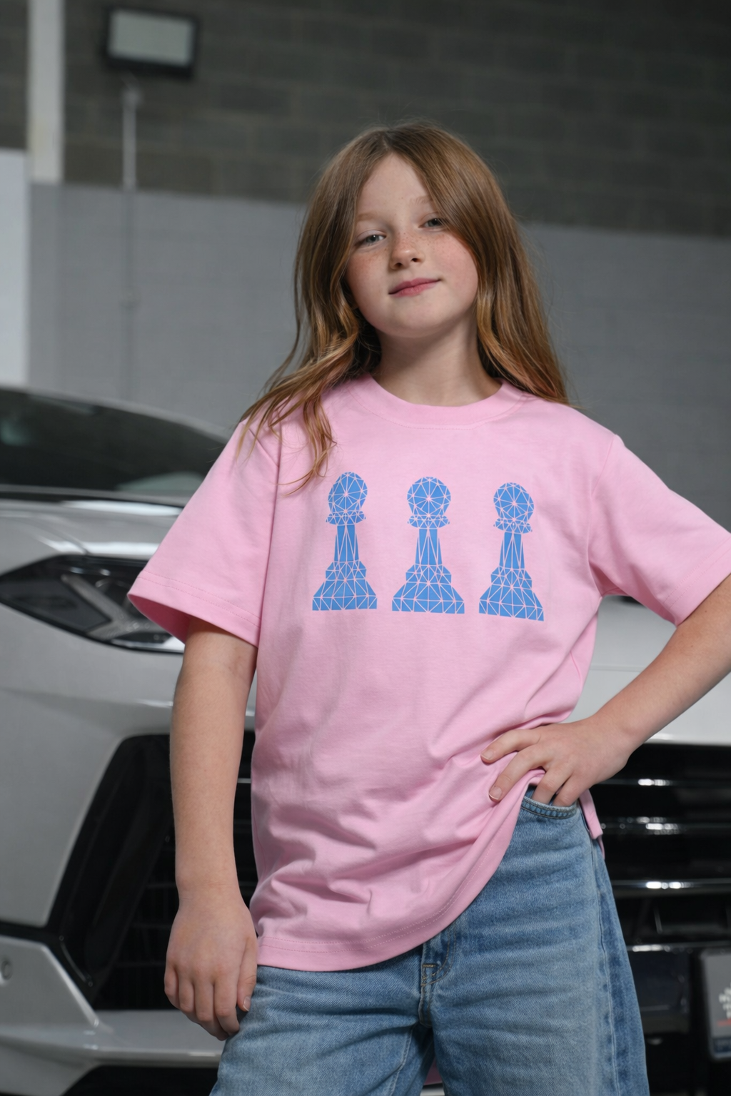 Amico Jr Tri Pawn Pink Tee
