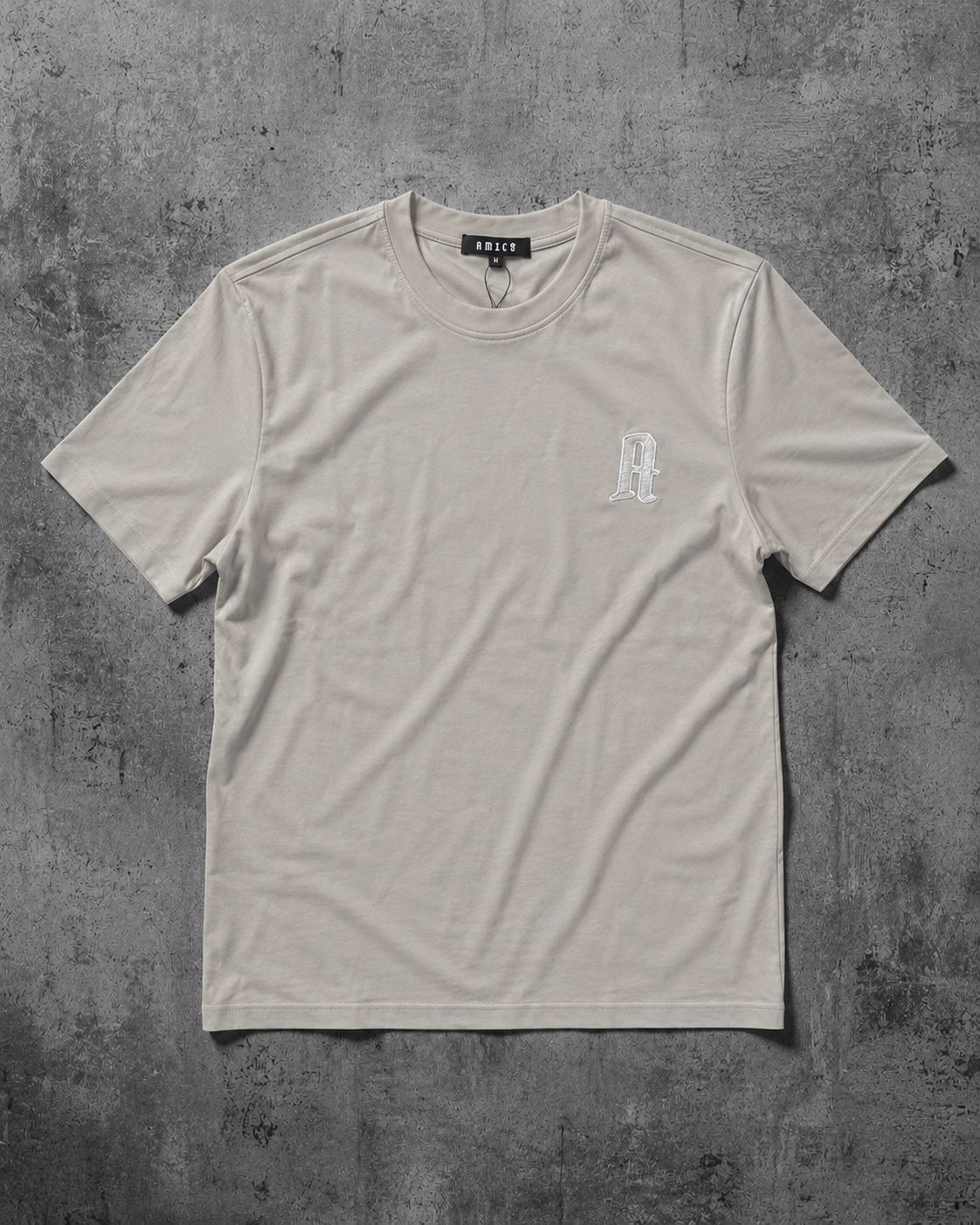 Men's Grey A Embroidered Tee