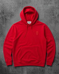 Red Rubber Skull Badge Hoodie