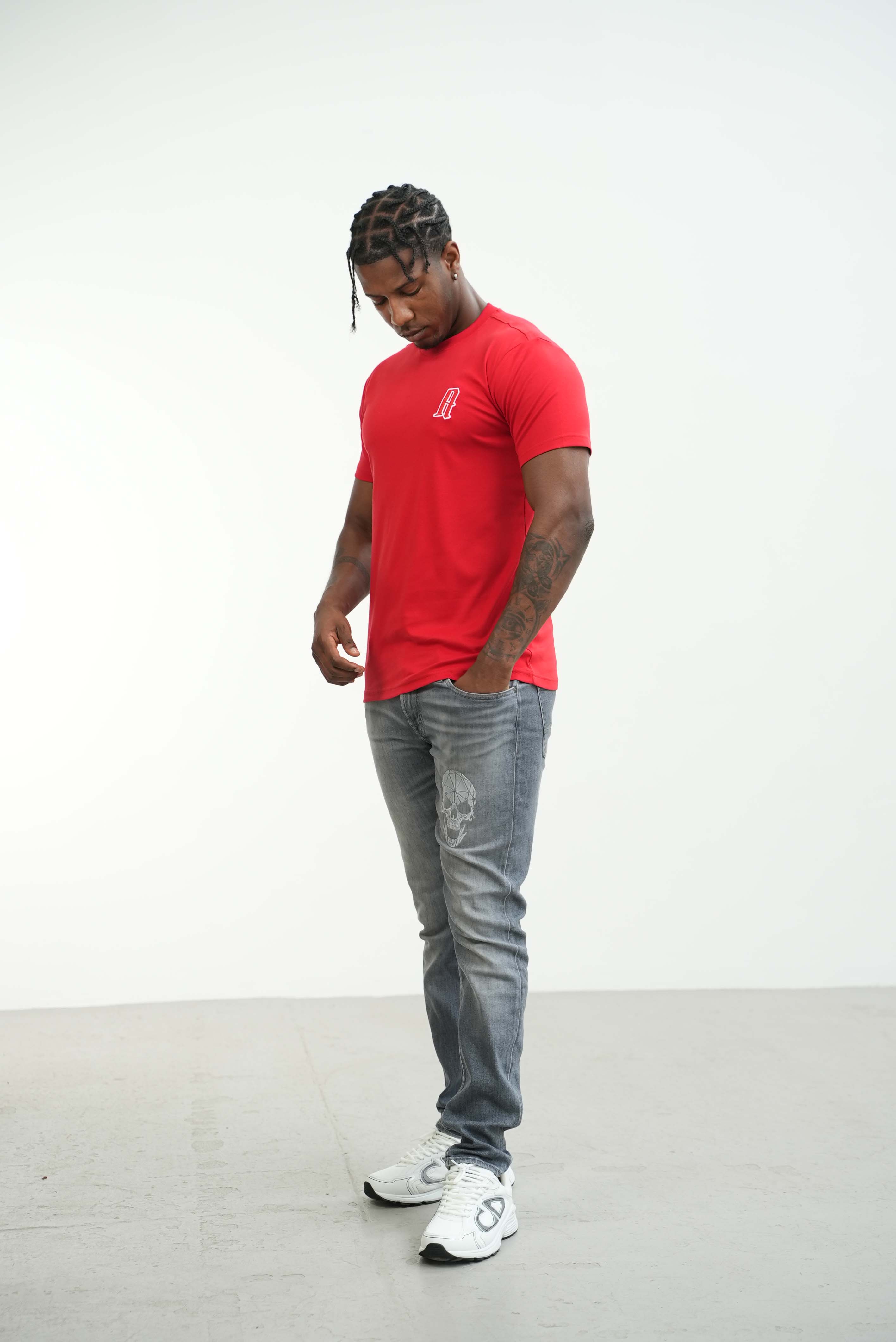 Amico embroidery luxury Tee Red