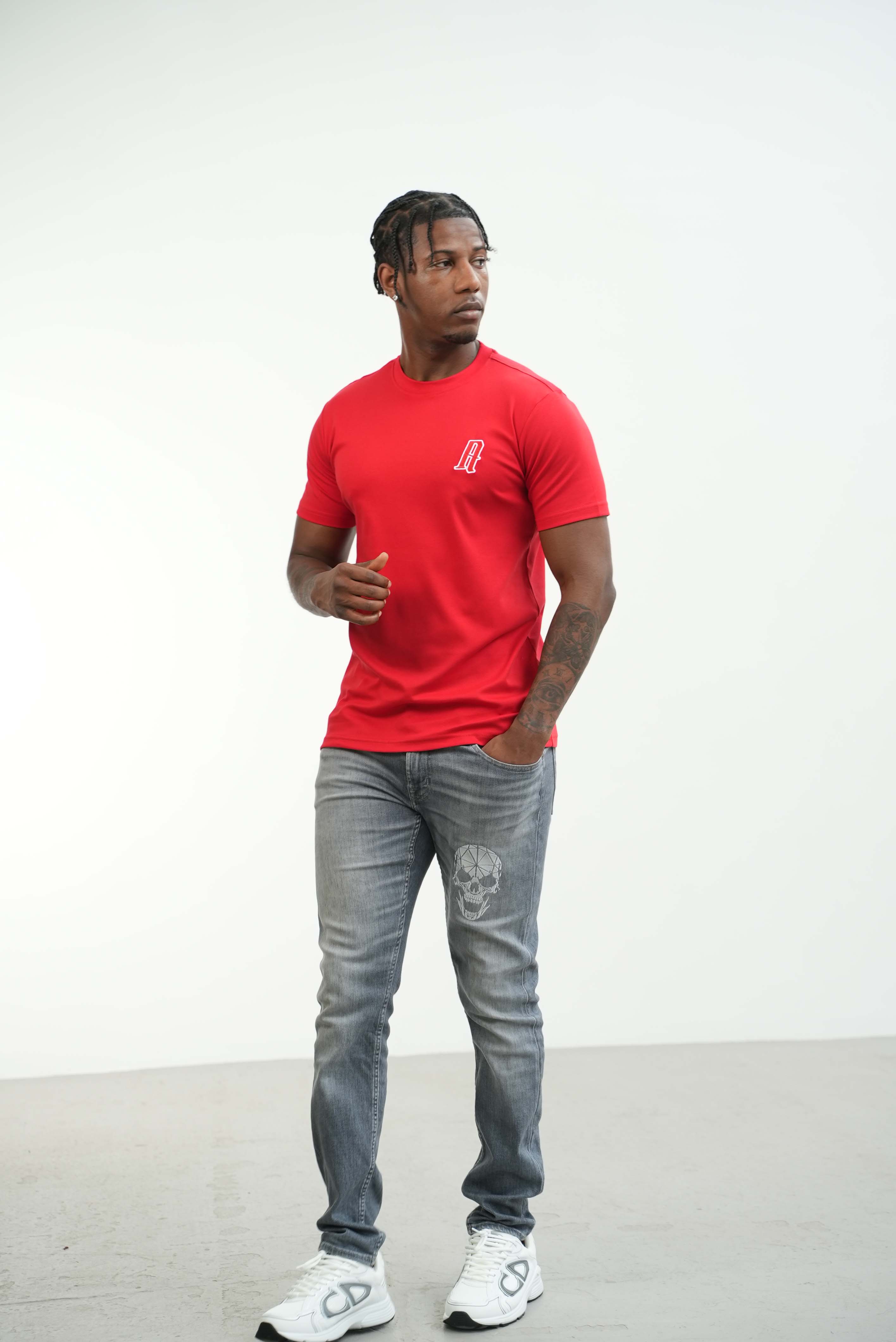 Amico embroidery luxury Tee Red