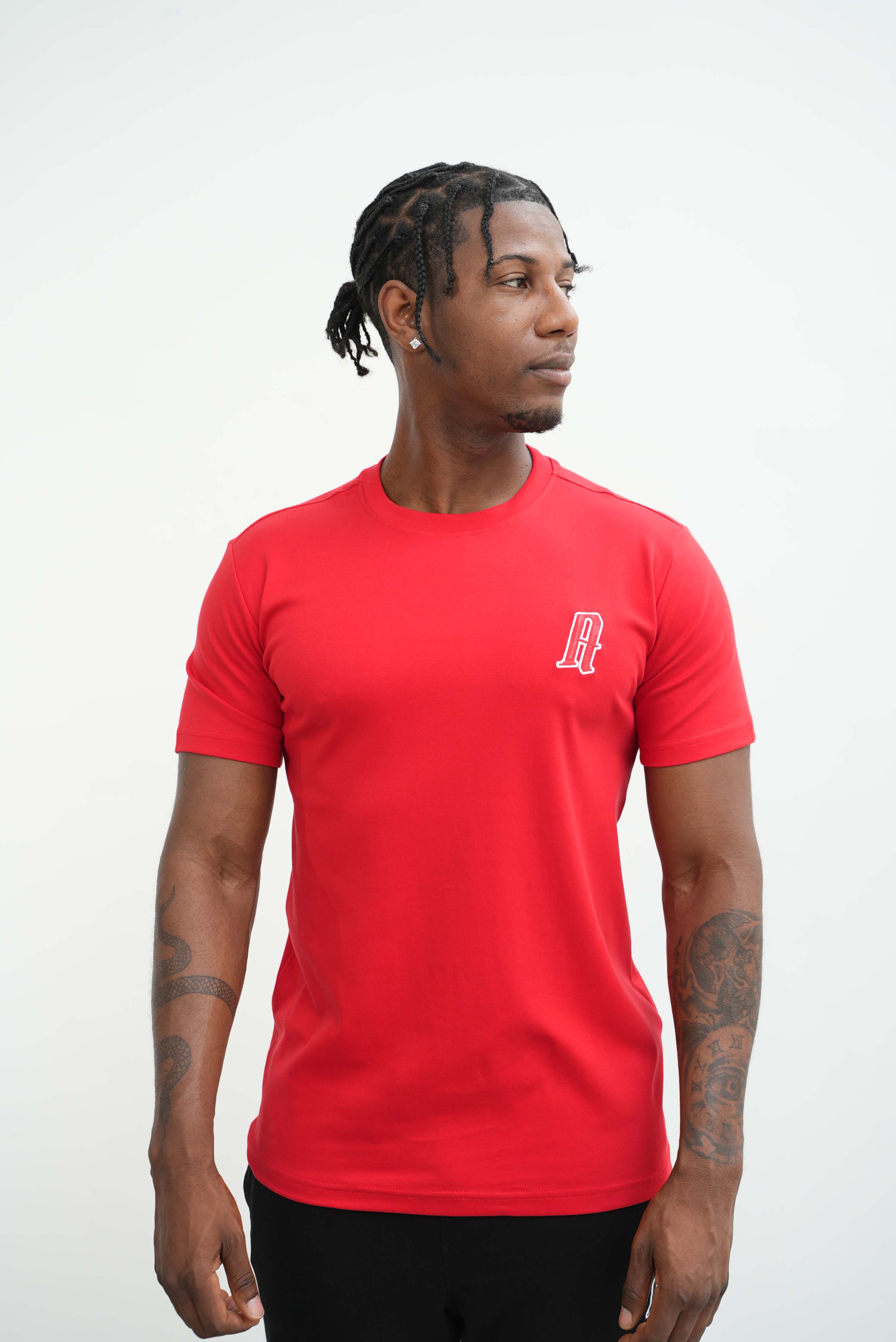 Amico embroidery luxury Tee Red