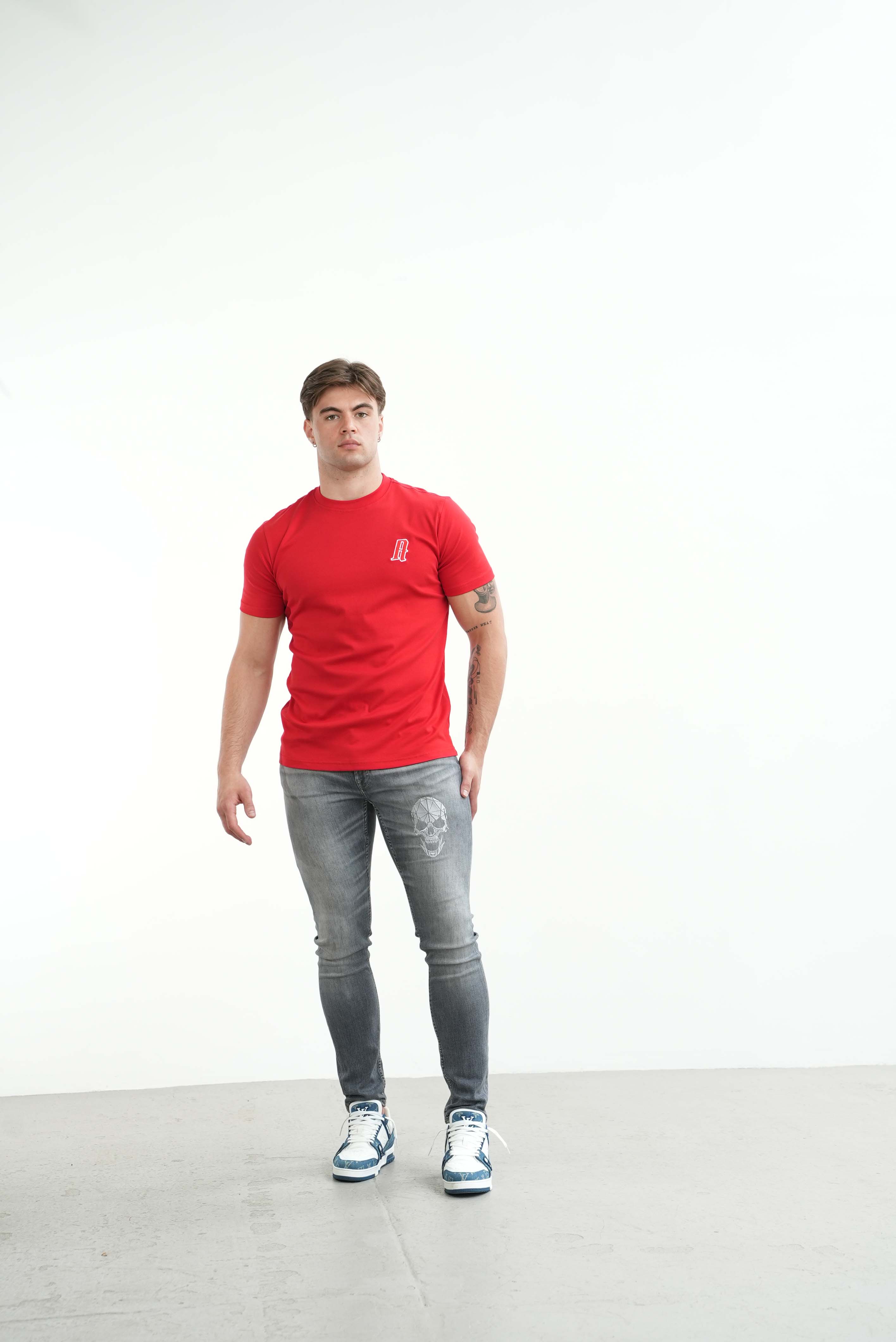 Amico embroidery luxury Tee Red