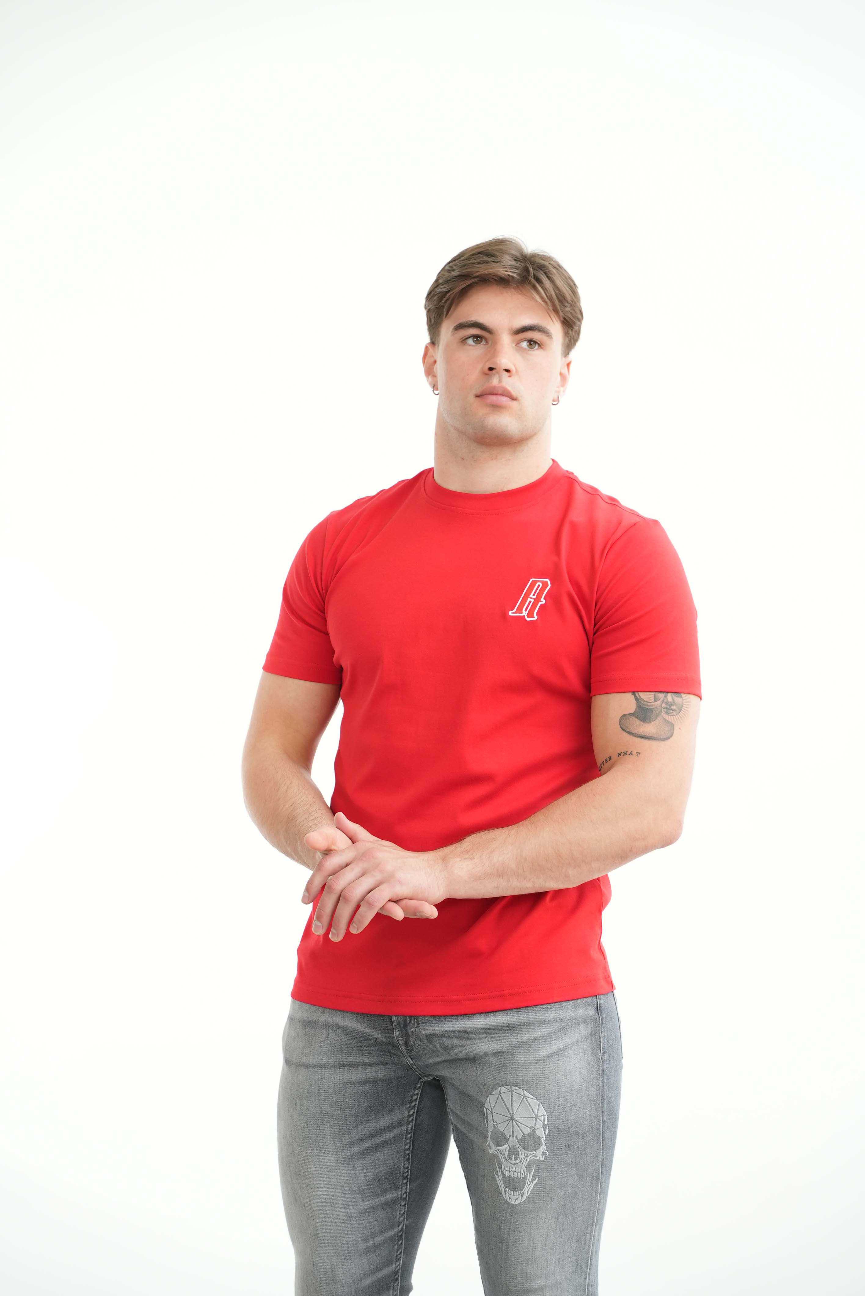 Amico embroidery luxury Tee Red