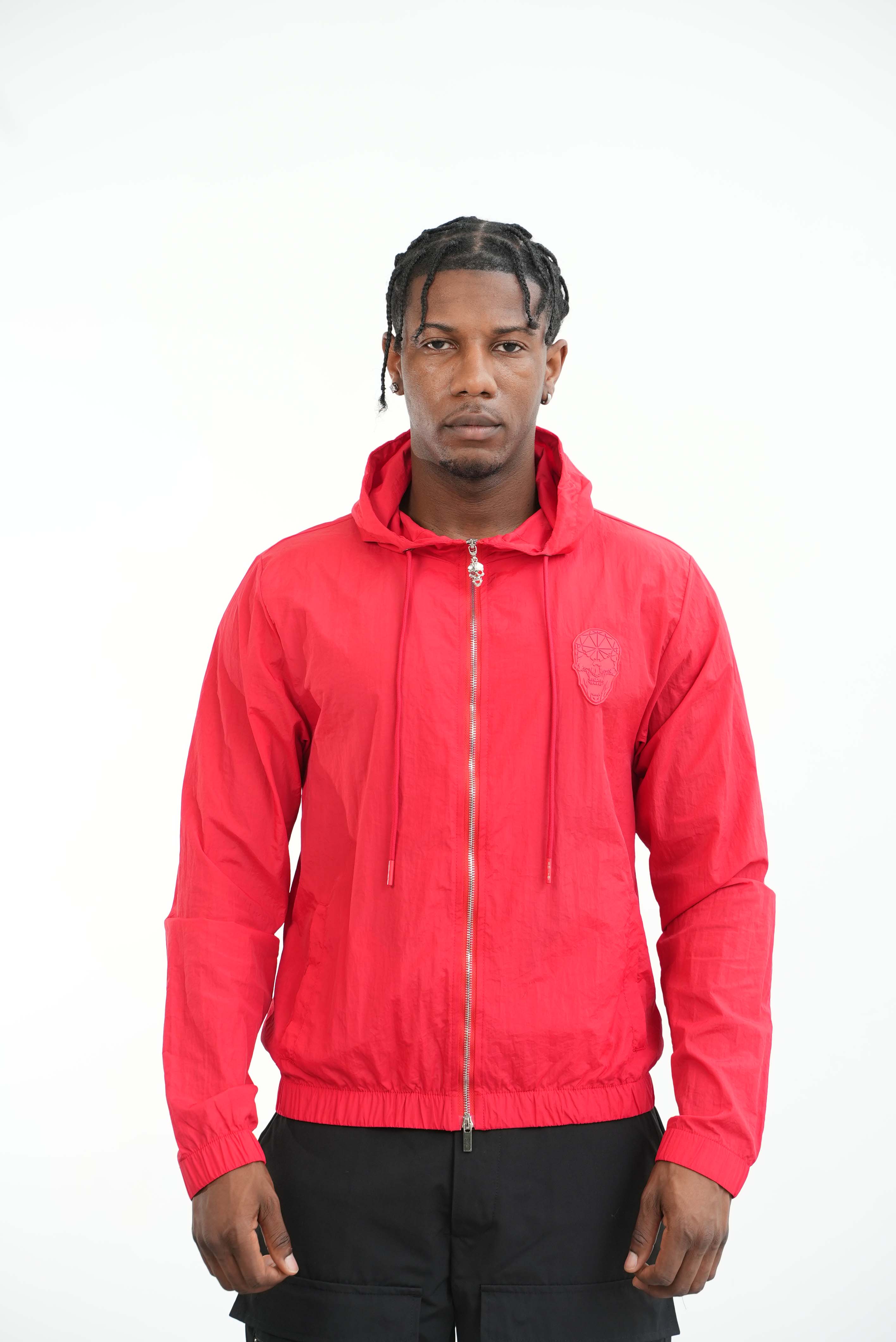 Men's Amico Skull Badge Windbreaker Red