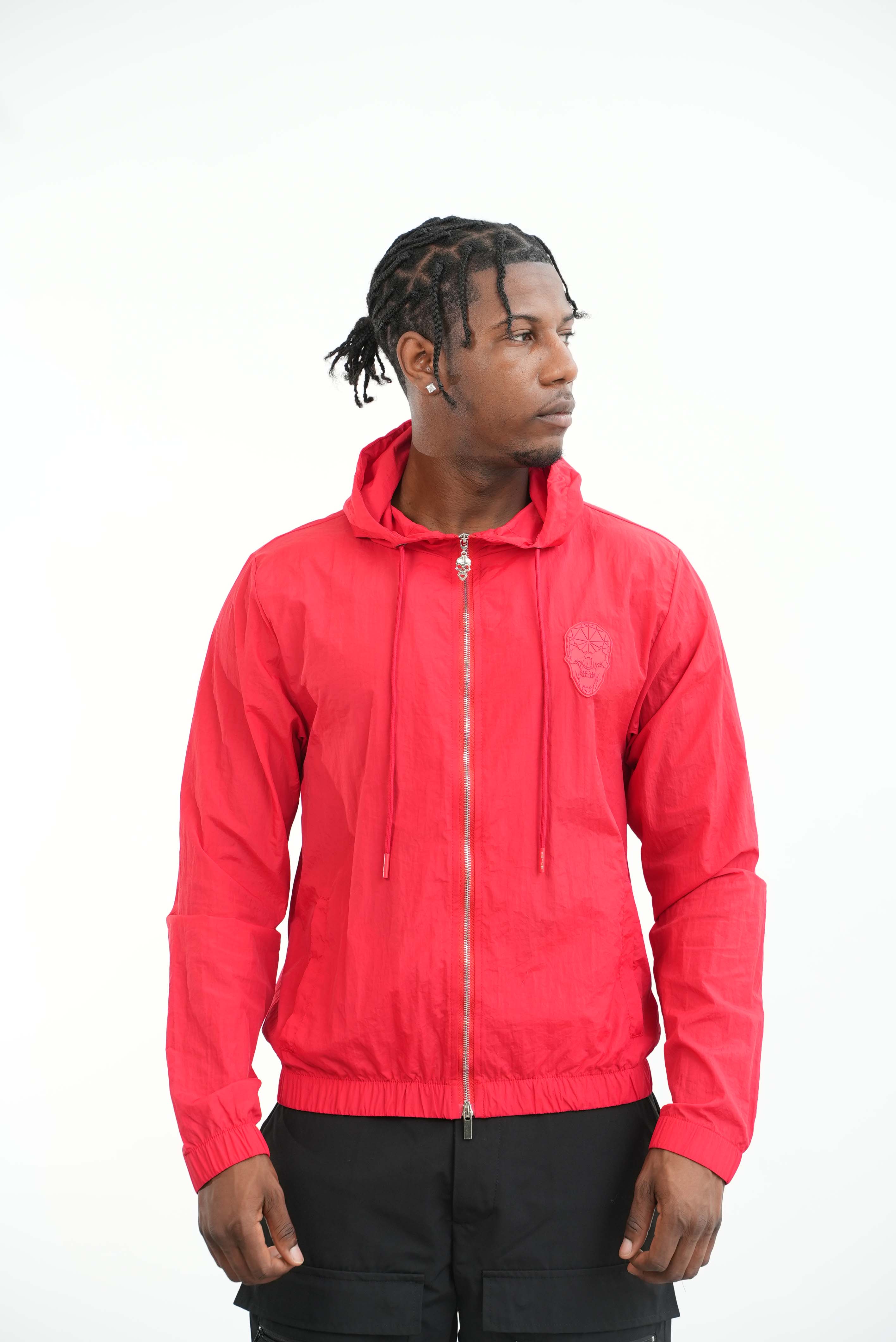 Men's Amico Skull Badge Windbreaker Red