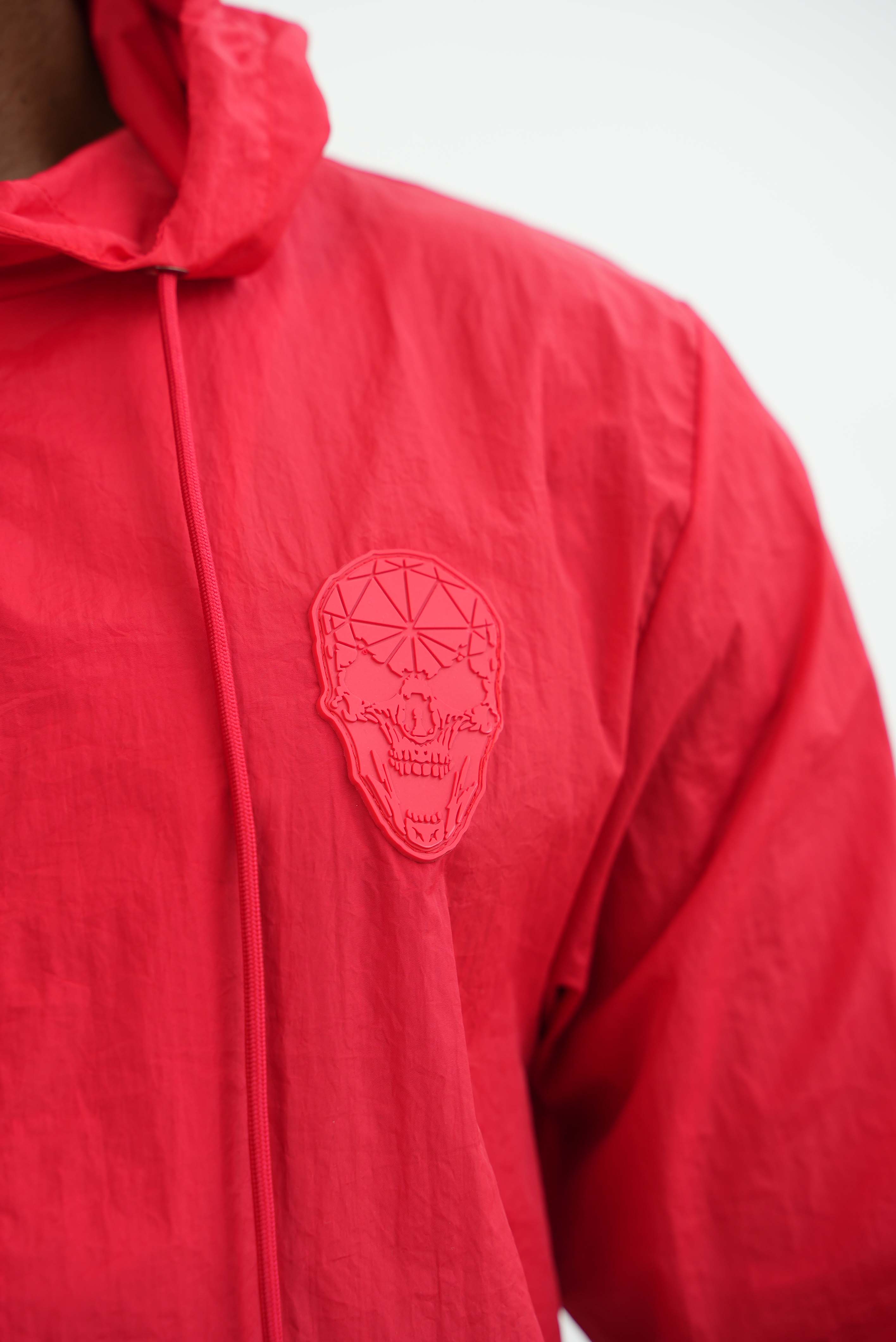 Men's Amico Skull Badge Windbreaker Red