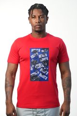 Men's Red Skull Blue T-Shirt