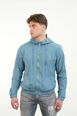 Amico skull badge windbreaker Steel Blue