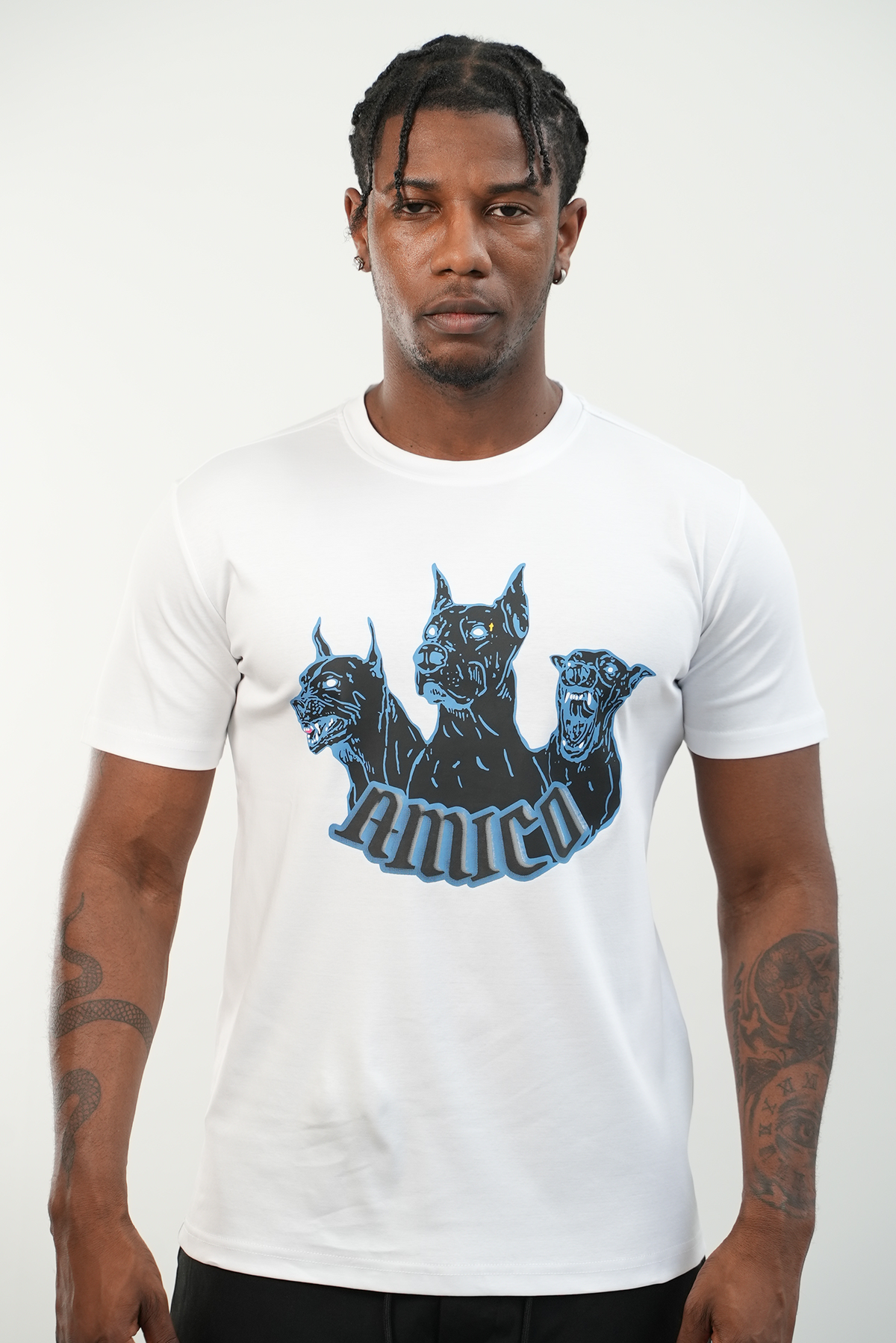 Men's White Amico Doberman T-Shirt