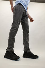 Embroidered Skull Jeans - Light Grey