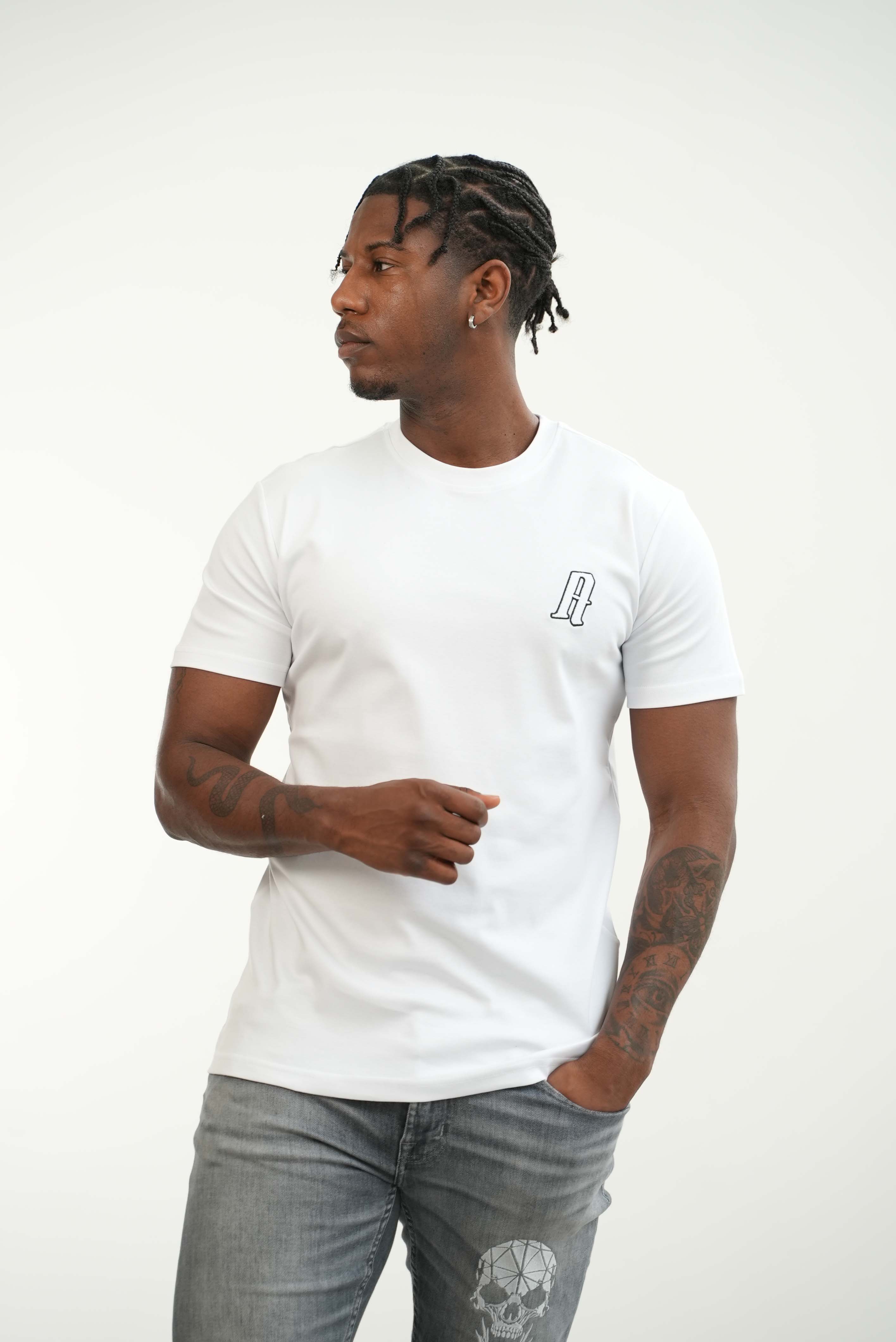 Amico embroidery luxury Tee White